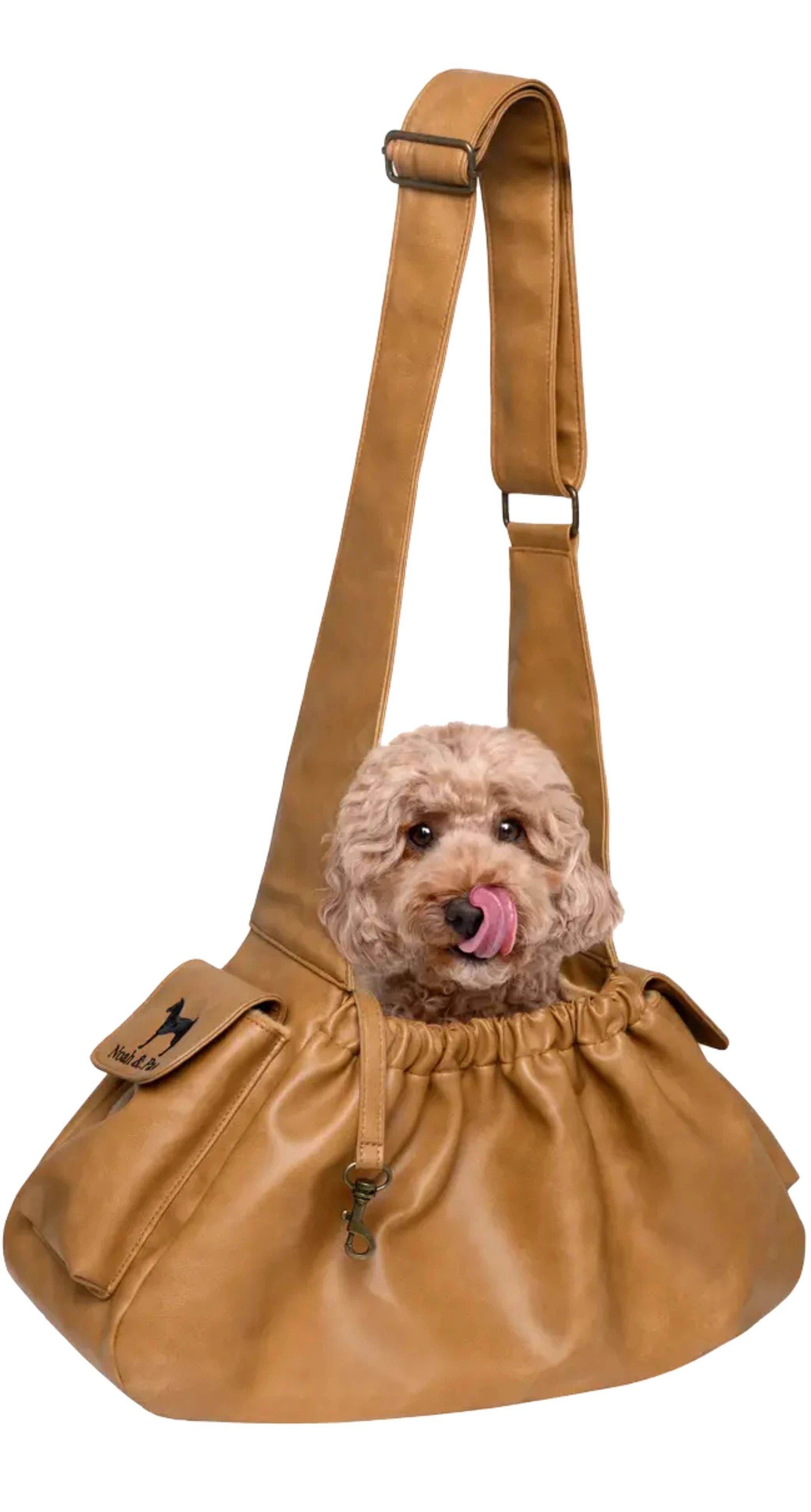 Noah & Paw Vegan Leather Sling Carrier | Camel