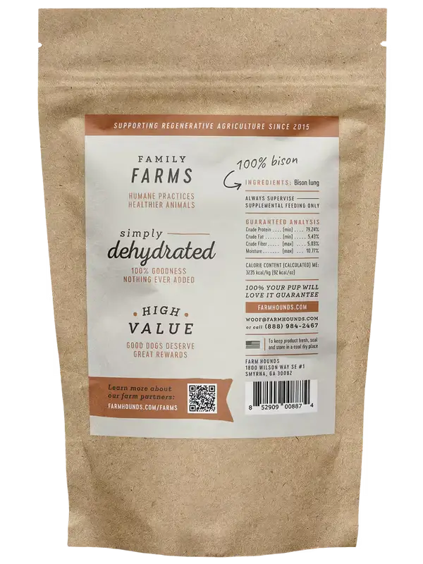 Bison Lung - All-Natural Dog Treats - 2oz (Limited Seasonal)
