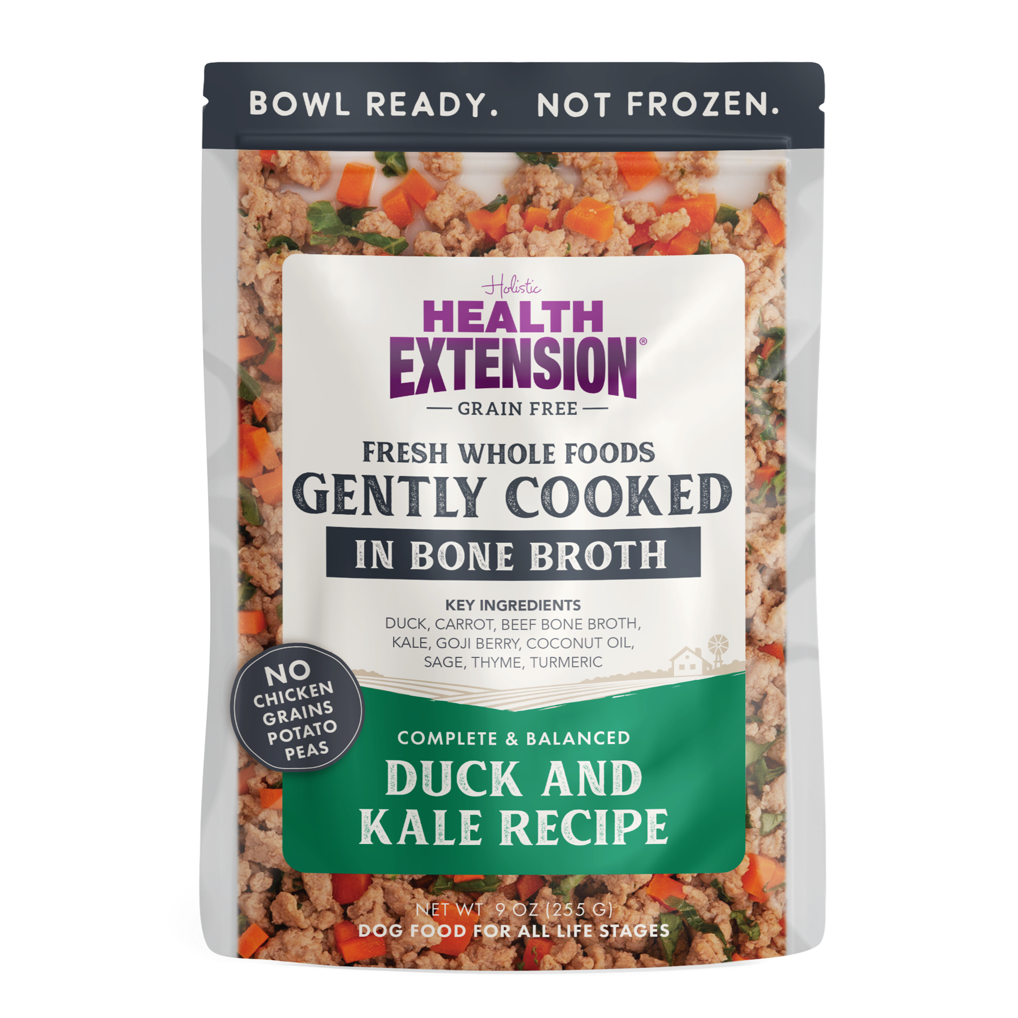 Gently Cooked Duck & Kale Recipe: 3oz pouch