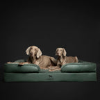 Faux Leather Orthopedic Pet Bed, Cooling Gel Foam, Sofa: Black / M [28*23*11]