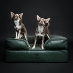 Faux Leather Orthopedic Pet Bed, Cooling Gel Foam, Sofa: Black / M [28*23*11]