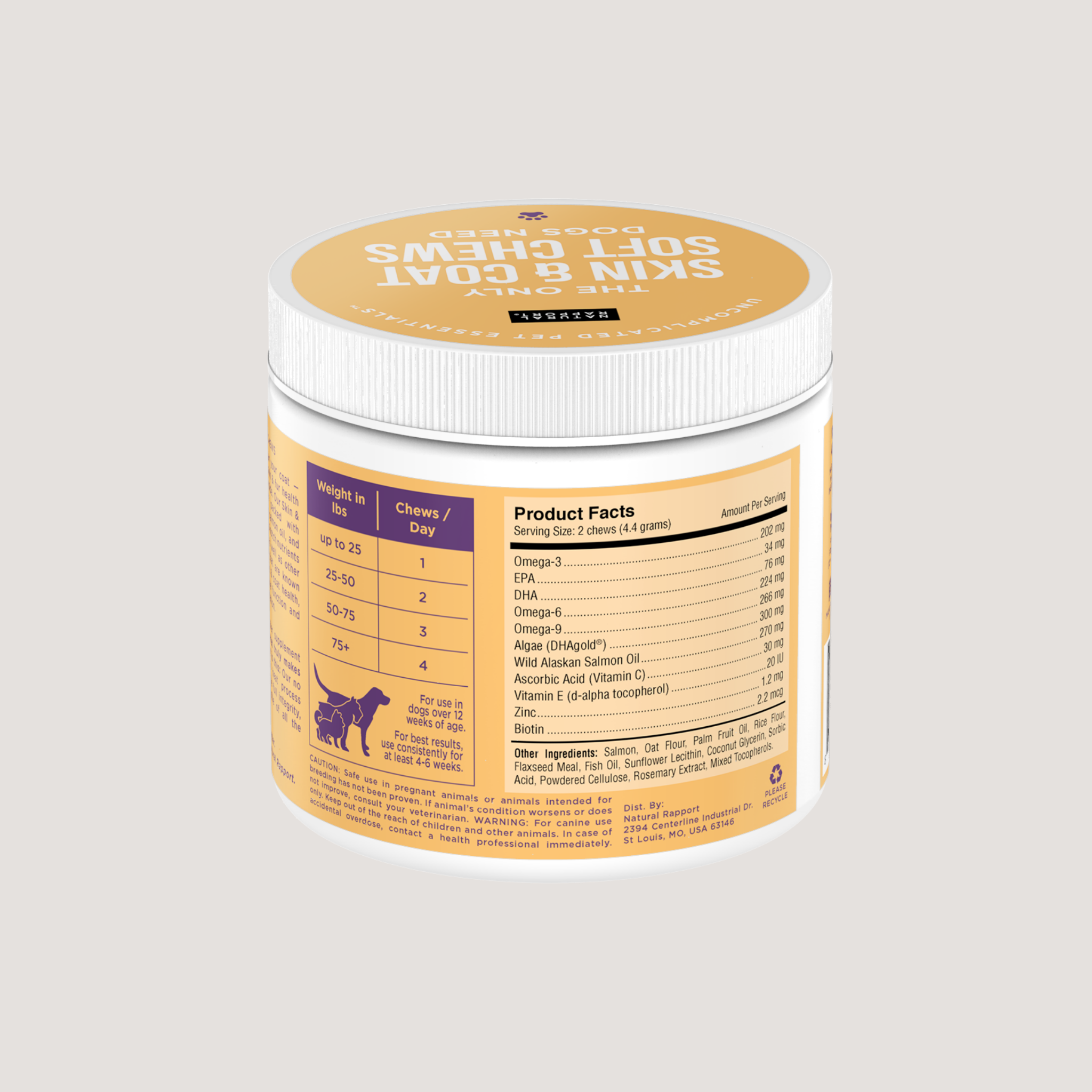 The Only Skin & Coat Soft Chews Dogs Need: 120 count jar