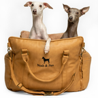 Noah & Paw Orthopedic Car Seat Carrier | Camel Vegan Leather