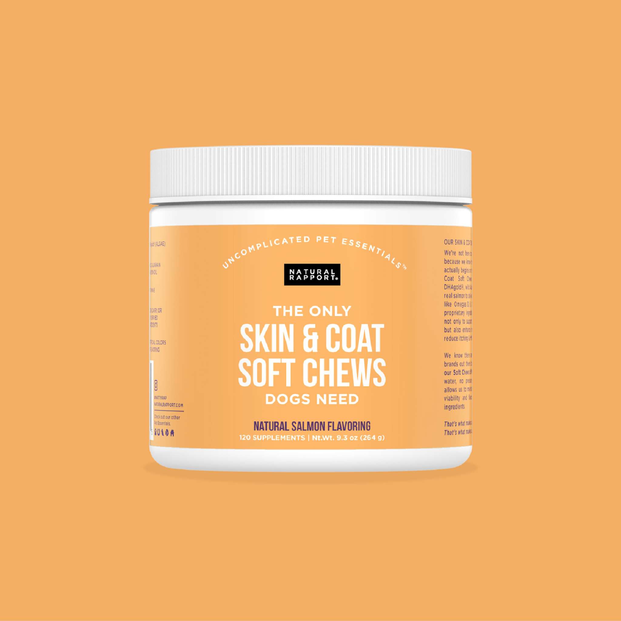 The Only Skin & Coat Soft Chews Dogs Need: 120 count jar