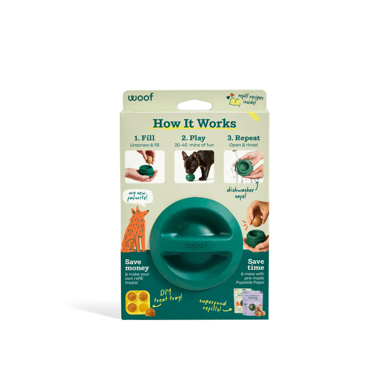 Pupsicle Treat Dispensing Toy | Green | Large