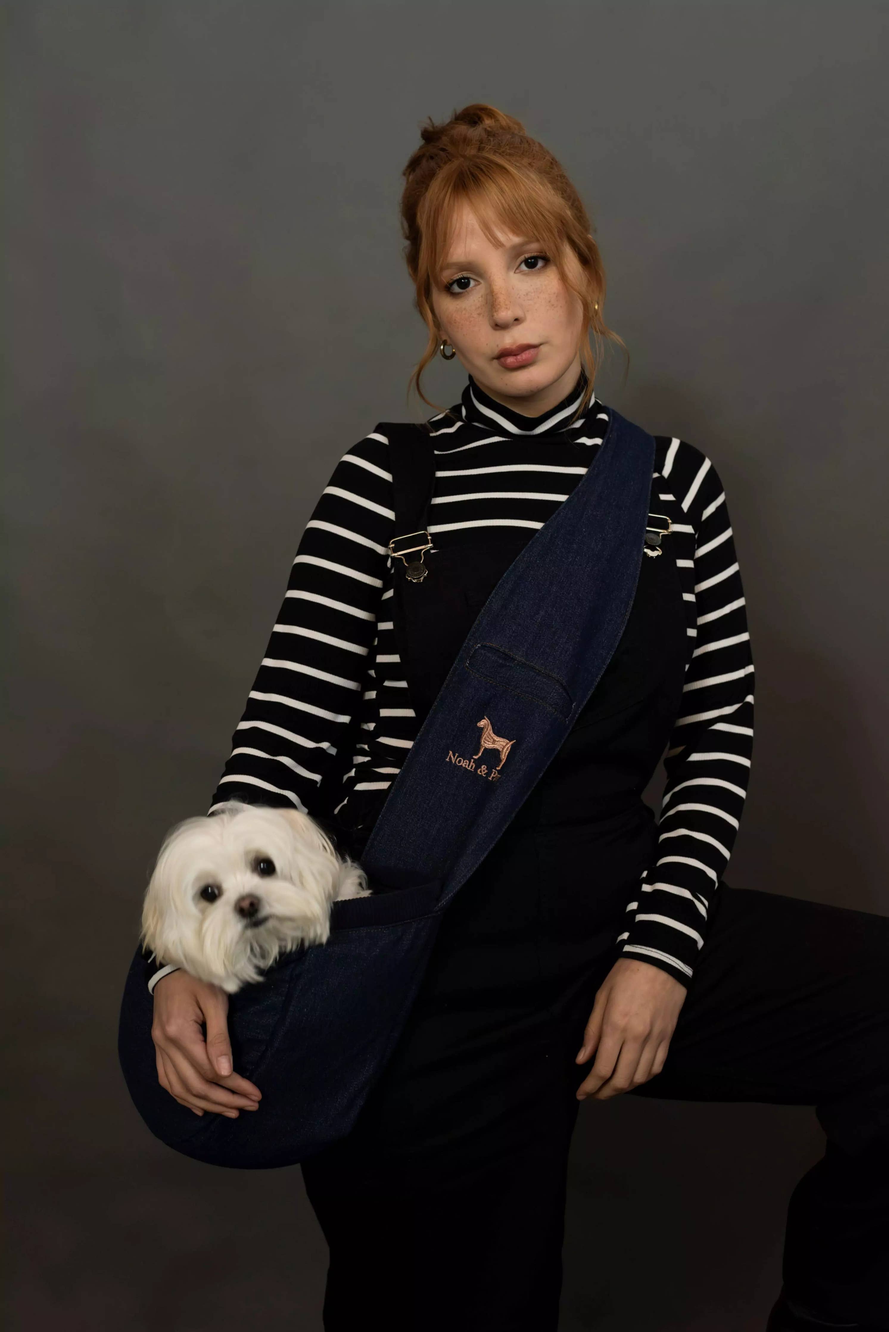 Noah & Paw Premium Denim Sling Carrier | Dark Blue