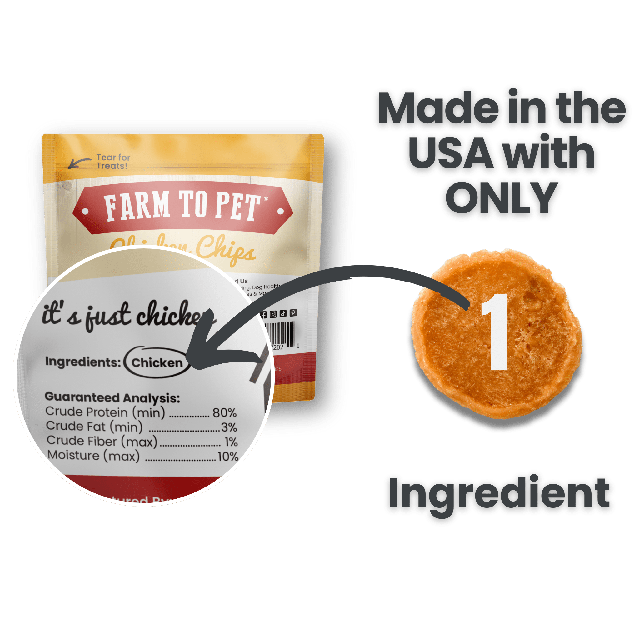 Chicken Chips Healthy Dog Snack Pack Bundle (24 pack): Pack of 24