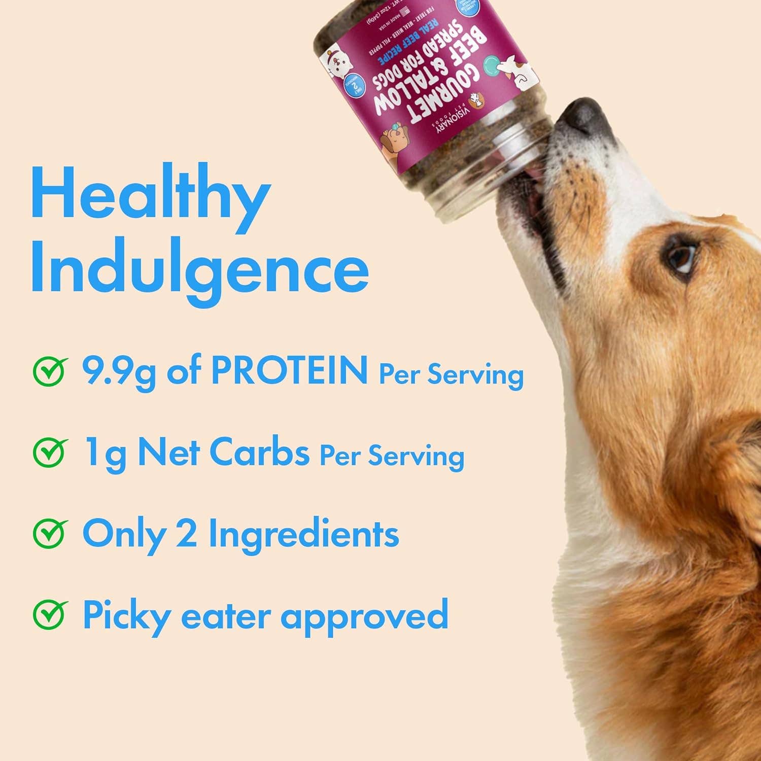 Beef & Beef Tallow Dog Meat Spread – High-Protein, Low-Carb Keto Treat | 12oz Jar