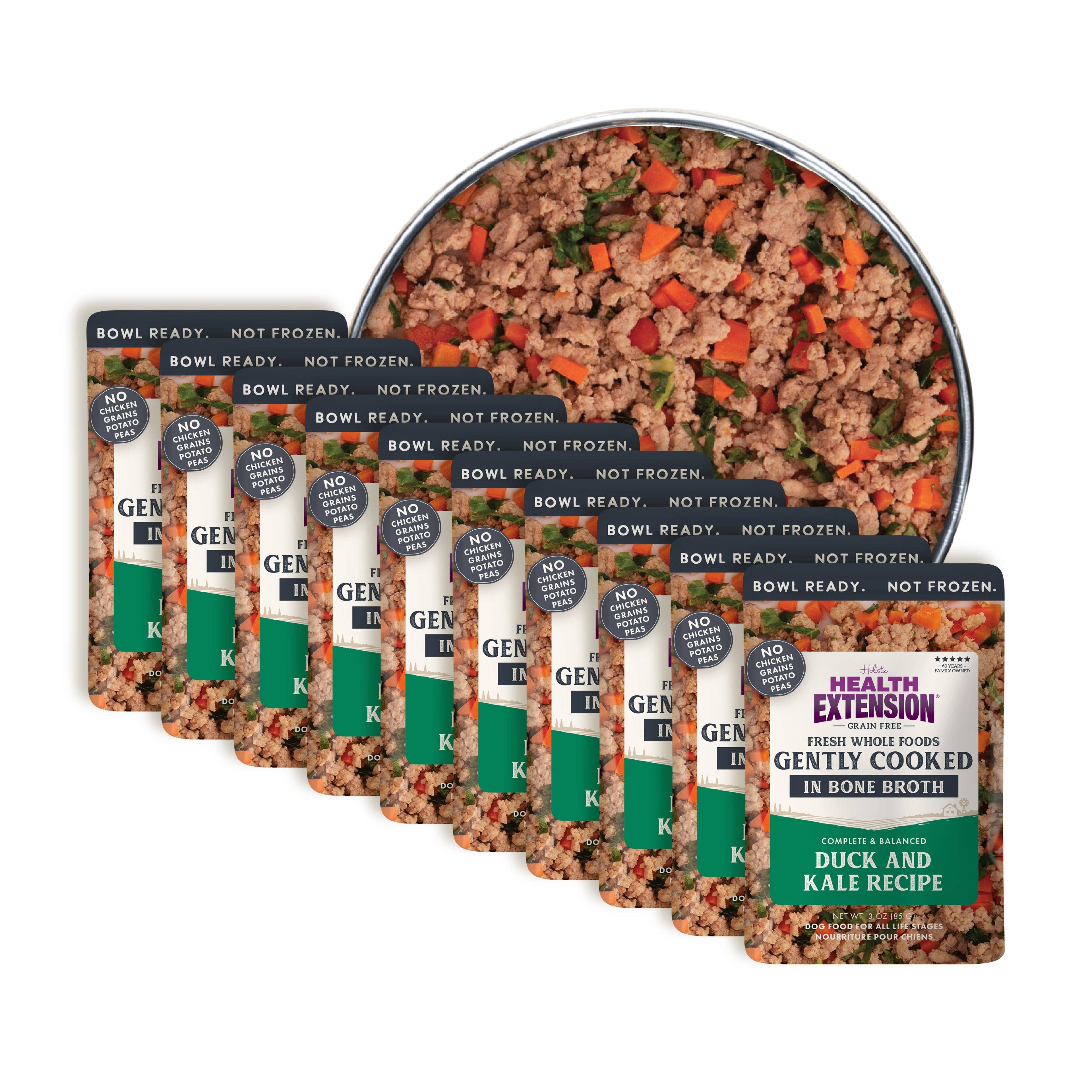 Gently Cooked Duck & Kale Recipe: 3oz pouch