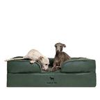 Faux Leather Orthopedic Pet Bed, Cooling Gel Foam, Sofa: Black / M [28*23*11]