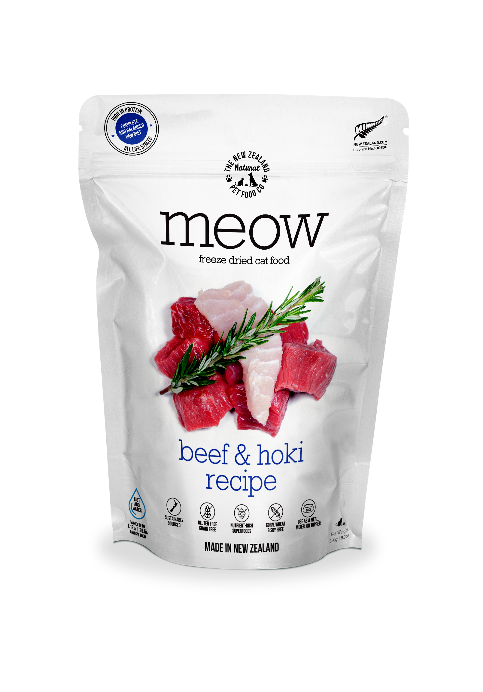 Meow Beef & Hoki Freeze Dried Cat Food 1.76oz | 9.9oz: 1.76oz