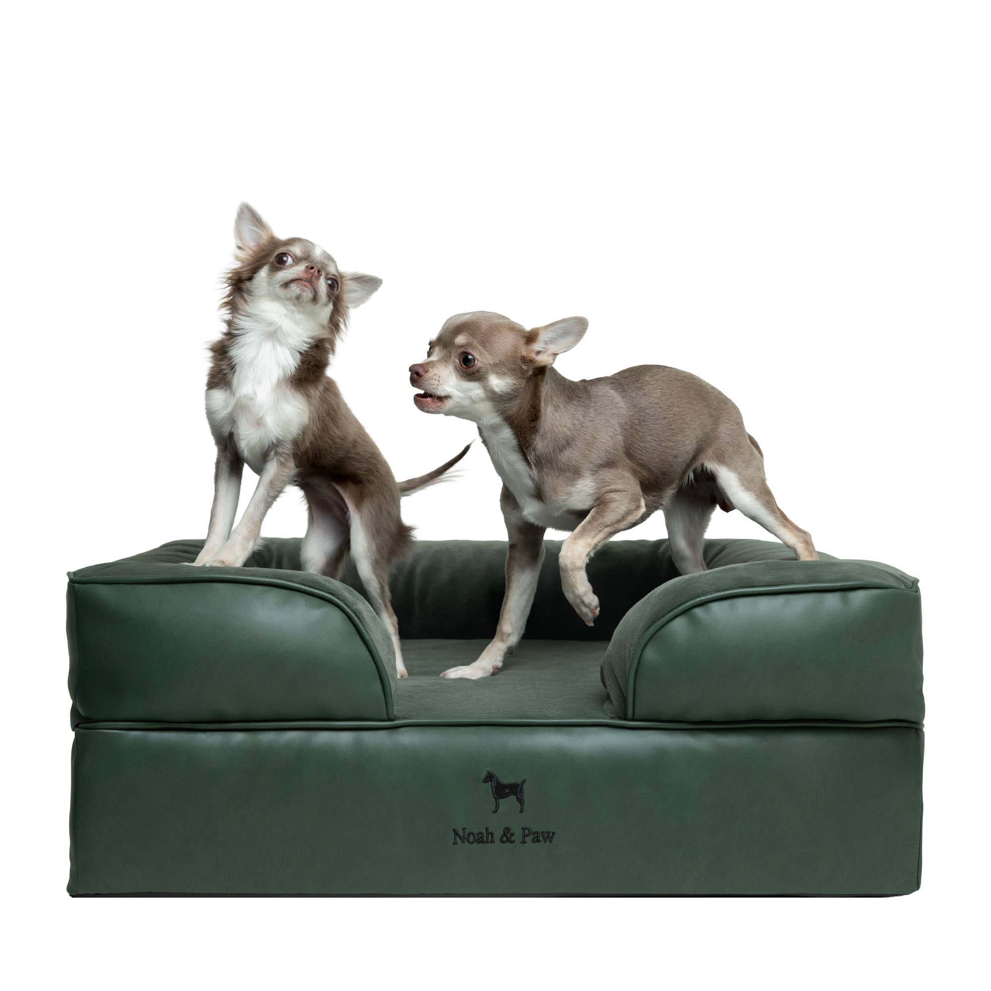 Faux Leather Orthopedic Pet Bed, Cooling Gel Foam, Sofa: Black / M [28*23*11]