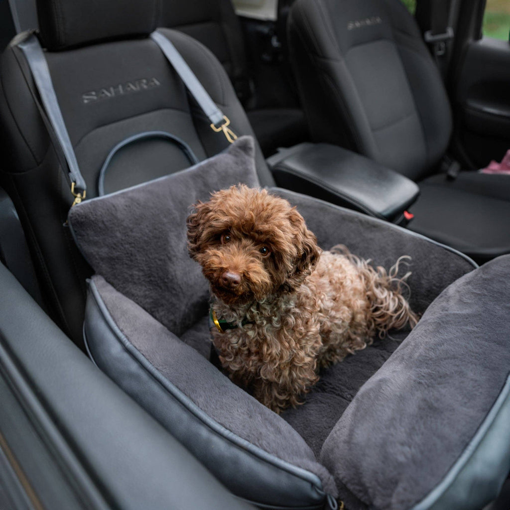 Dog Car Seat Carrier Orthopedic Foam, Black, Vegan Leather