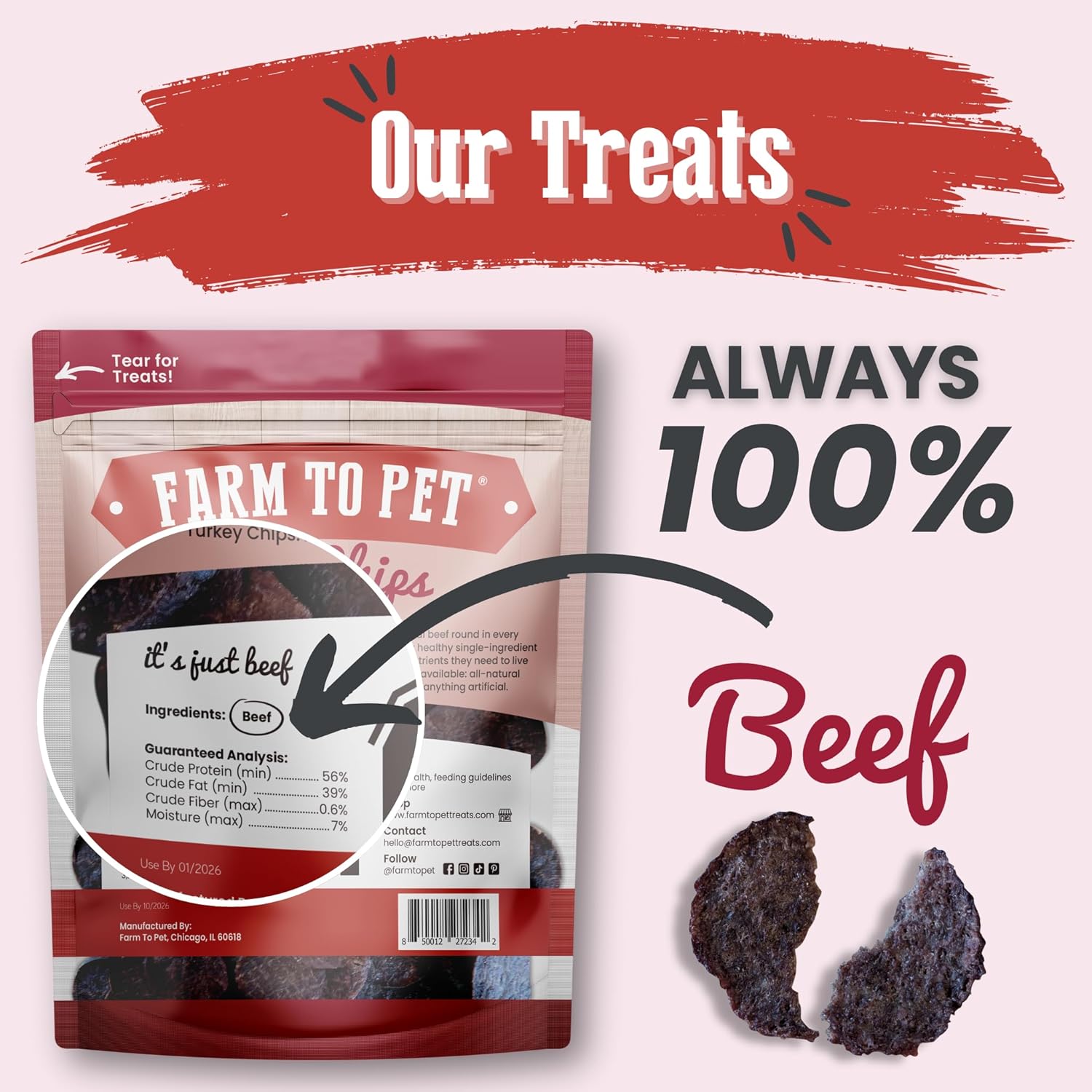 Farm to Pet Snack Pack-Beef