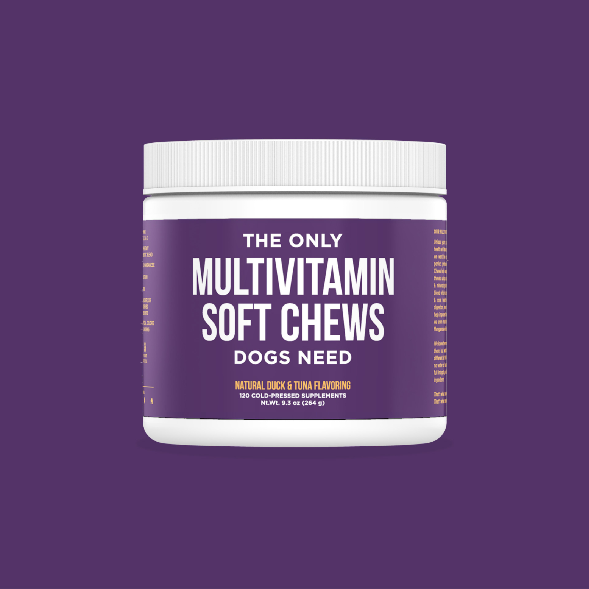 The Only Multivitamin Soft Chews Dogs Need: 120 count jar