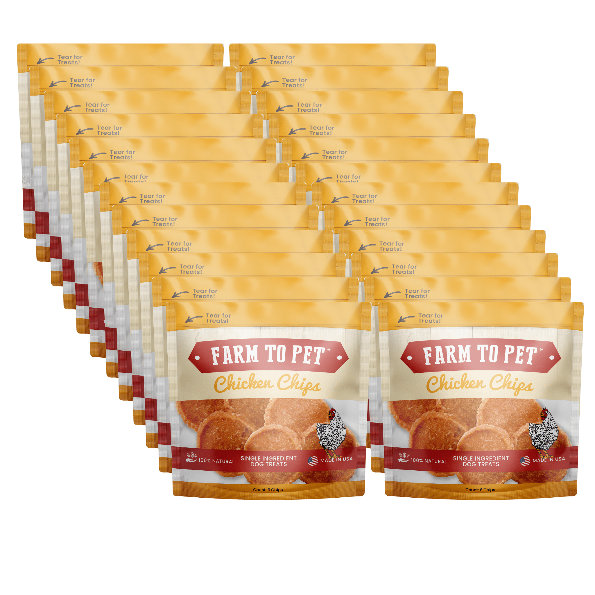 Chicken Chips Healthy Dog Snack Pack Bundle (24 pack): Pack of 24
