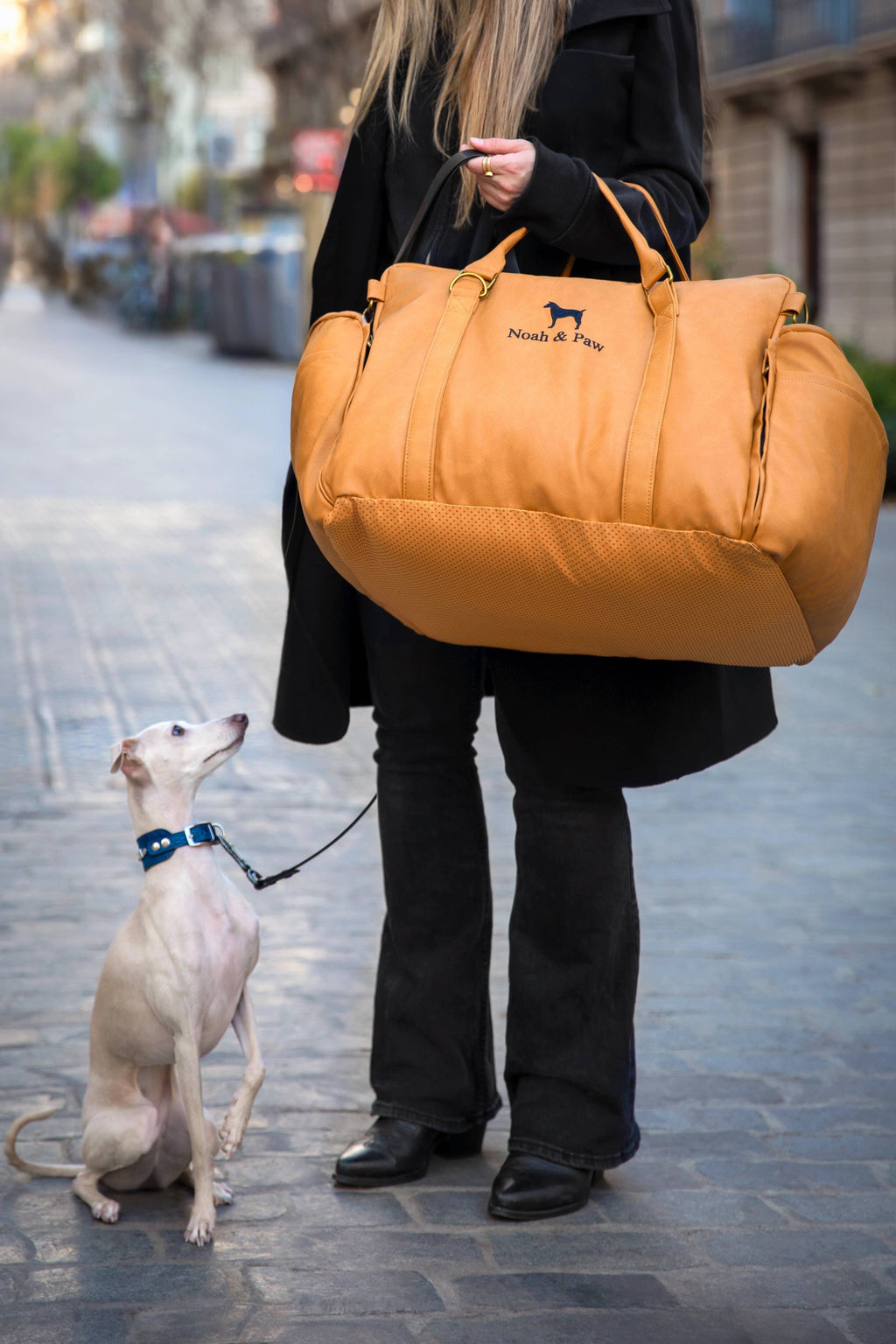 Noah & Paw Orthopedic Car Seat Carrier | Camel Vegan Leather