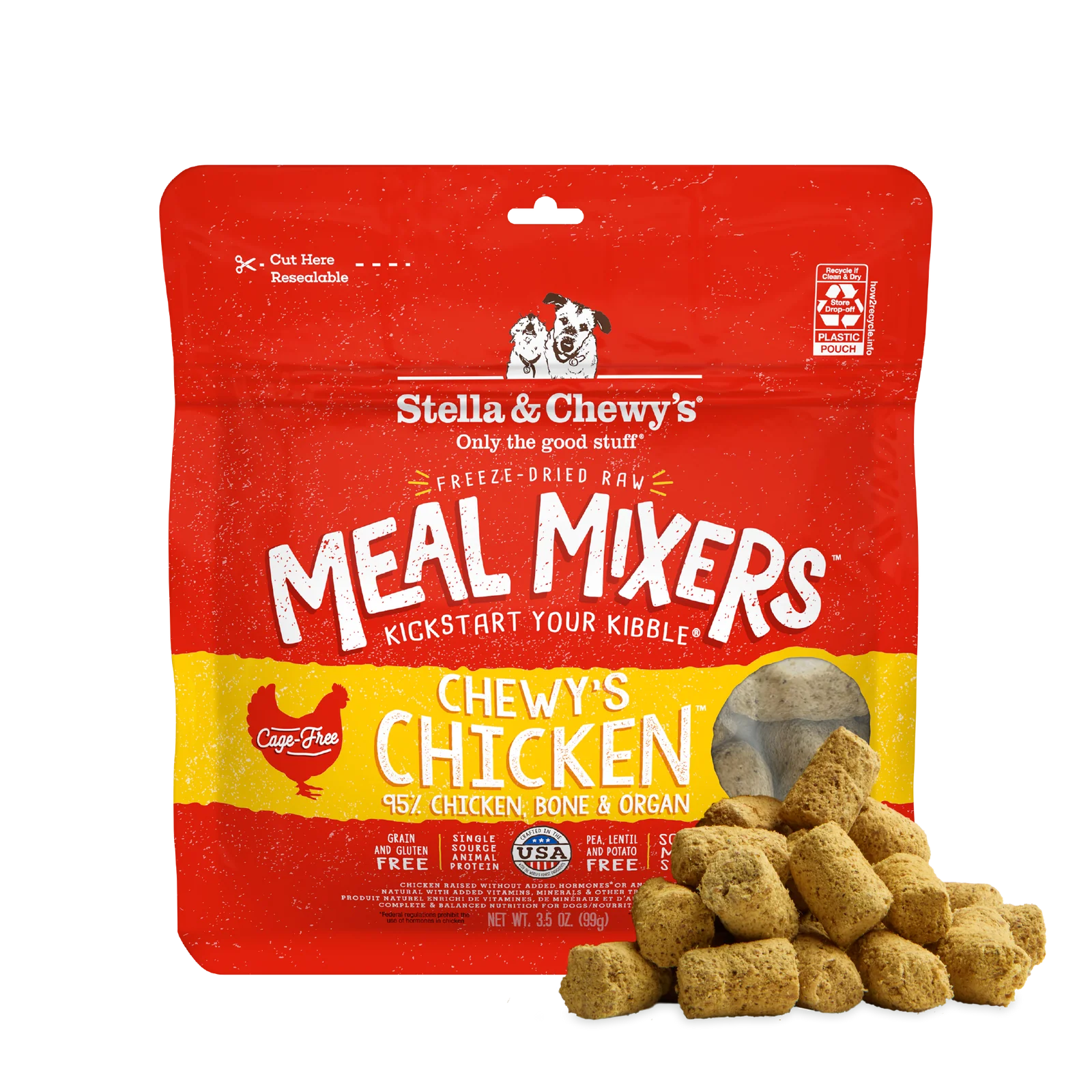 Stella And Chewys Dog Freeze-Dried Meal Mixer Chewys Chicken 1oz. (Case of 8)