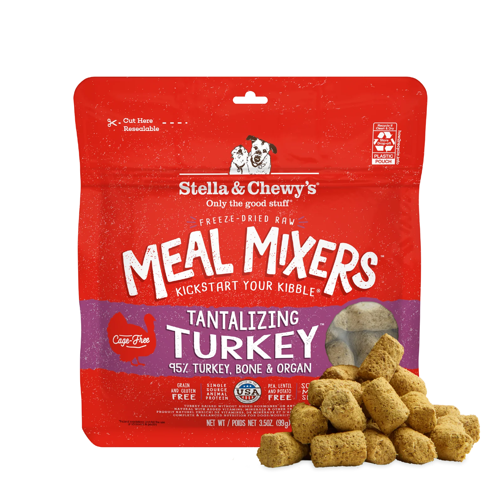 Stella And Chewys Dog Freeze-Dried Meal Mixer Tantalizing Turkey 1oz. (Case of 8)