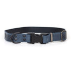 Celtic Style Leather Dog Collar | Navy | Small
