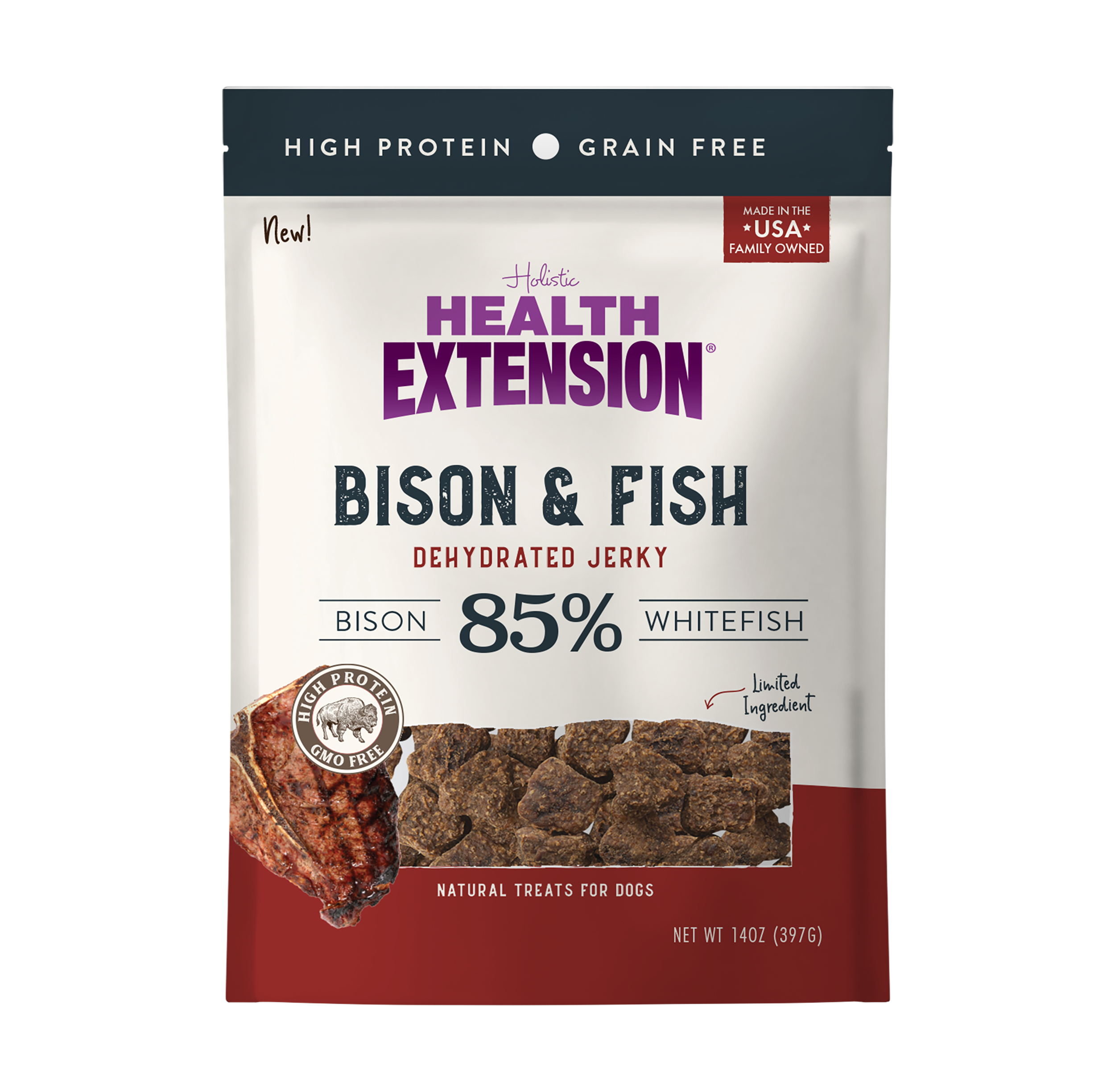 Bison & Fish Jerky: 4oz