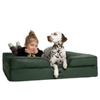 Faux Leather Orthopedic Pet Bed, Cooling Gel Foam, Sofa: Black / M [28*23*11]