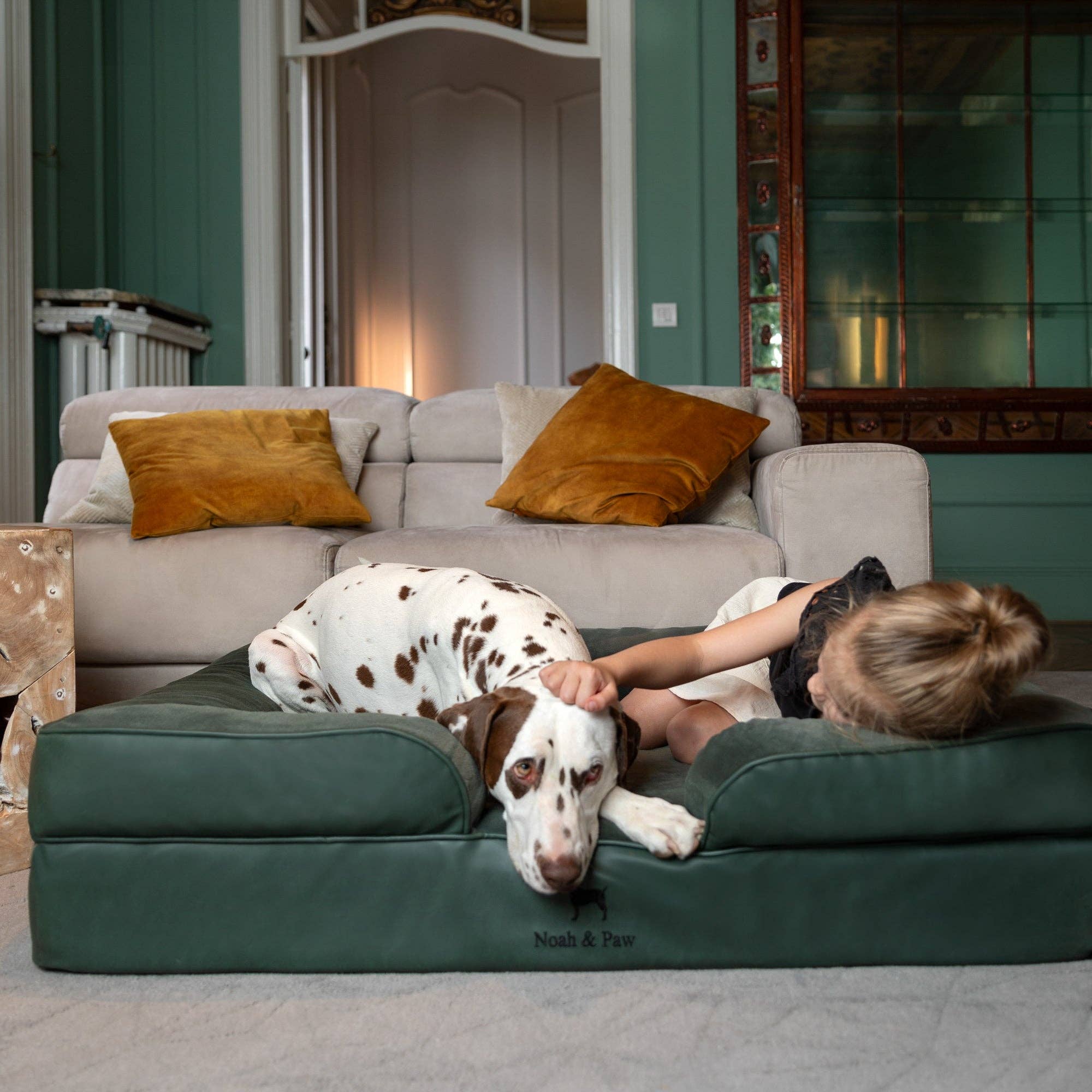 Faux Leather Orthopedic Pet Bed, Cooling Gel Foam, Sofa: Black / M [28*23*11]