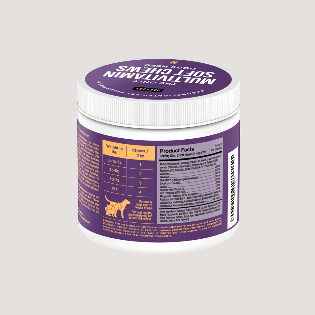The Only Multivitamin Soft Chews Dogs Need: 120 count jar