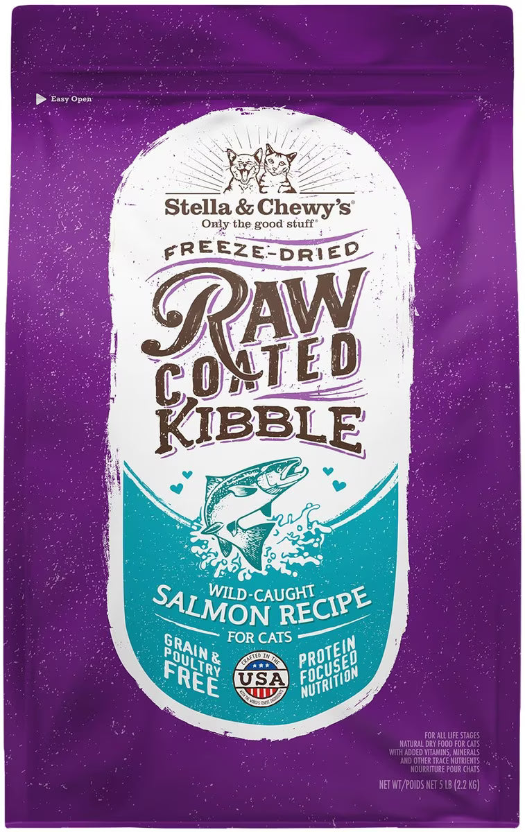 Stella & Chewys Cat Kibble - Raw Coated Wild -Caught Salmon Recipe 2.5Lbs