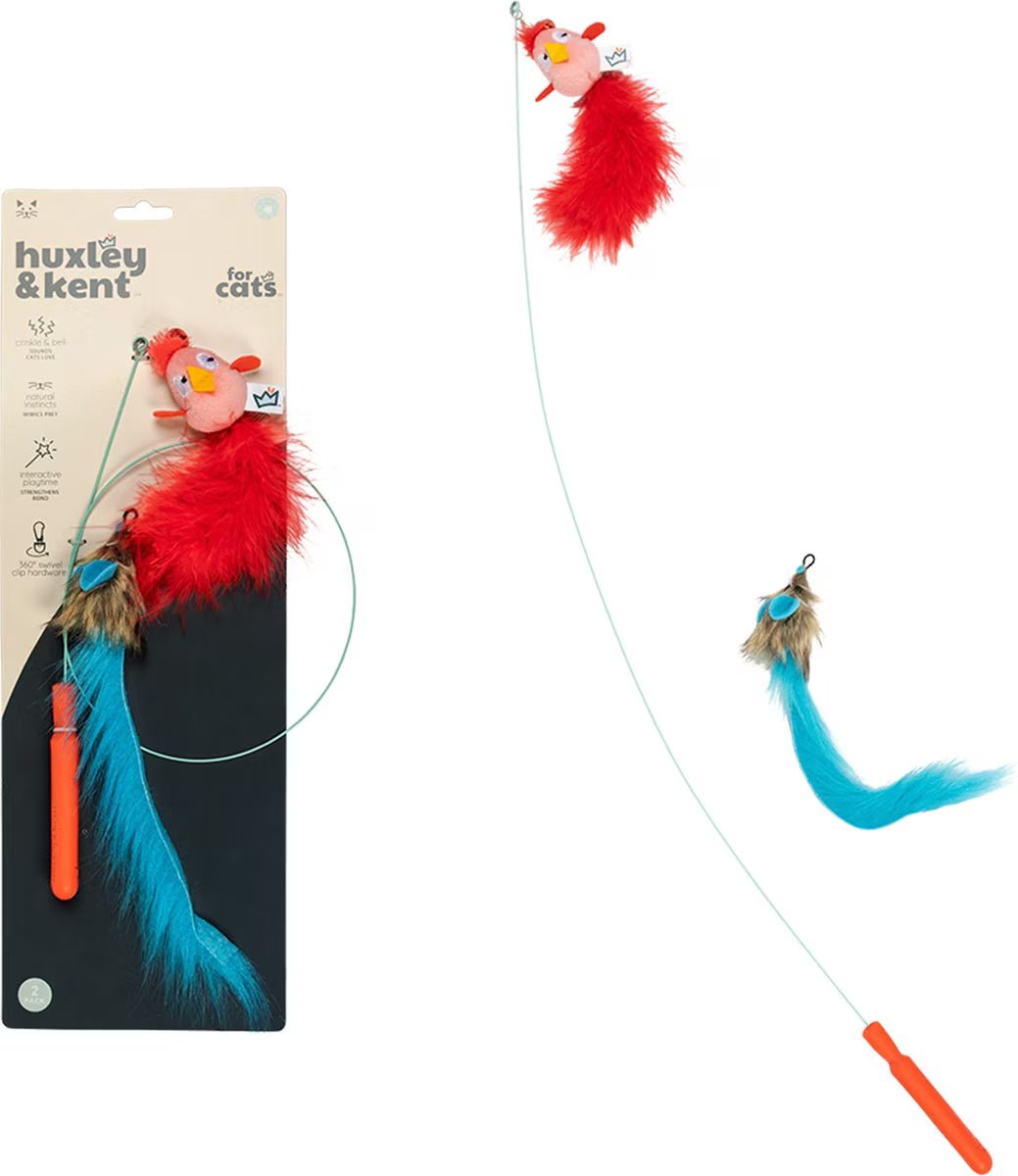 Wire Birdy & Mouse Wand 2pk Cat Toy